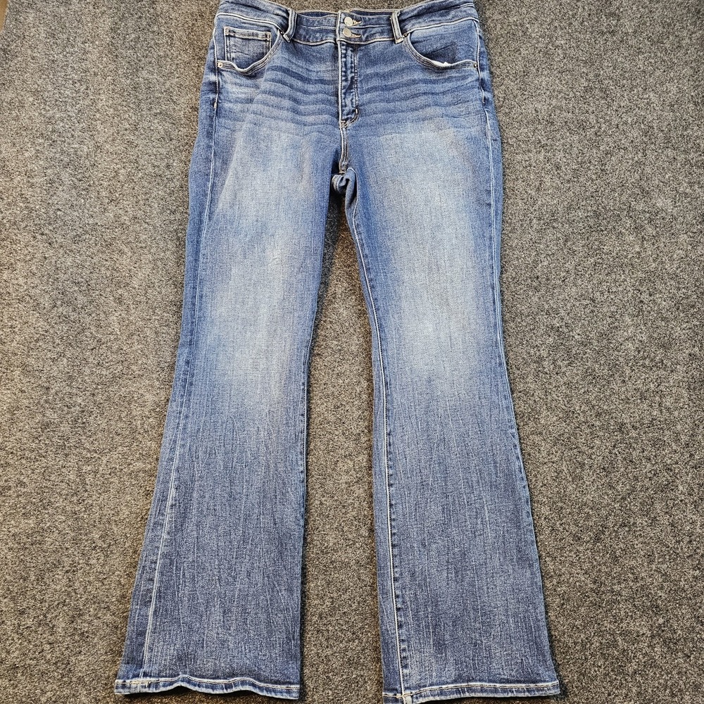 BKE Denim Stella Womens Mid Rise Bootcut Stretch Jeans Medium Wash 34W 34L Y2K